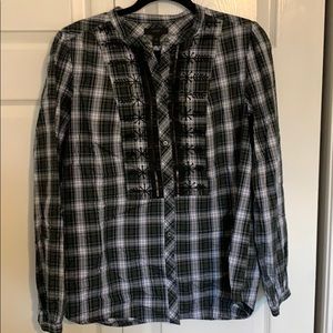 J. Crew Plaid Button Dow Top